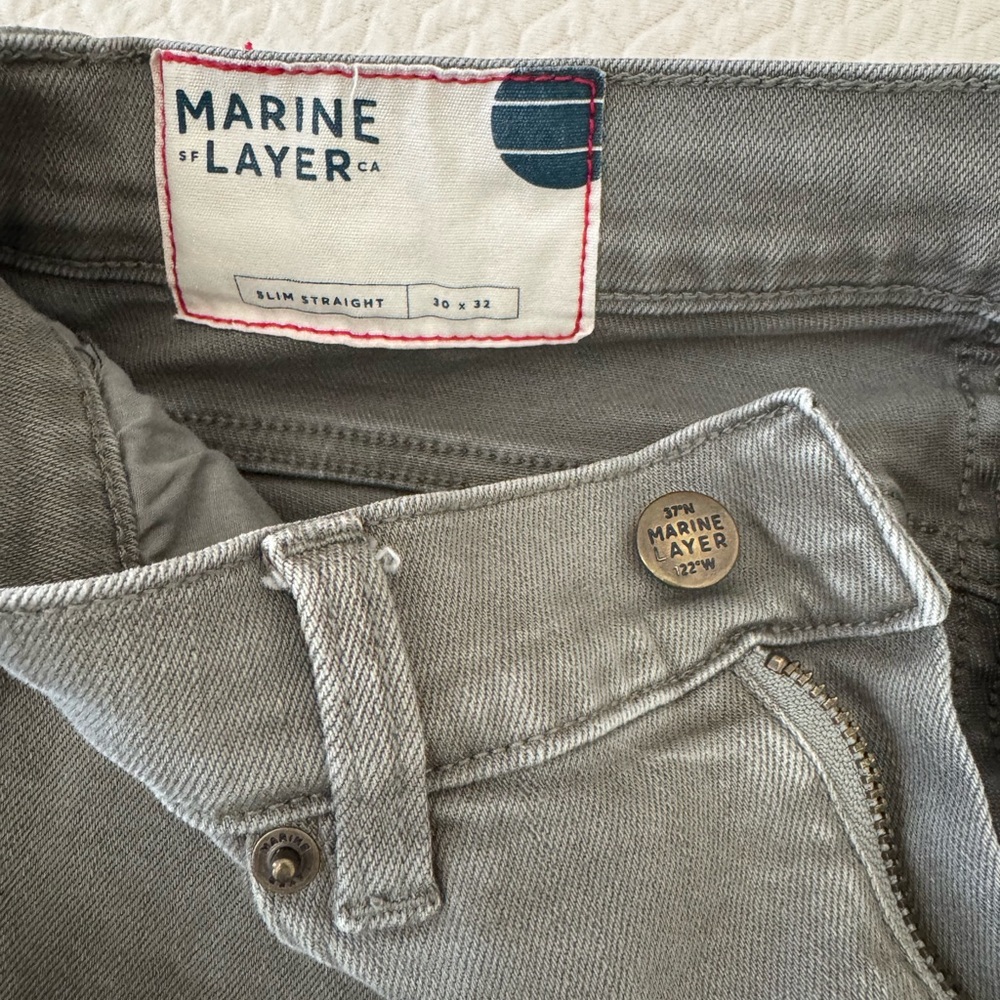 Marine Layer Green Denim Pants
